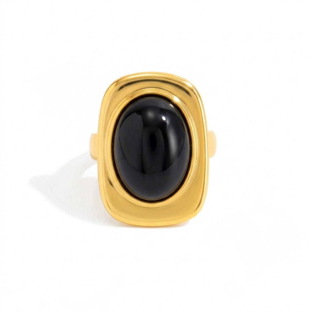 Retro Affordable Luxury Red Gemstone Open Simple Style Inlaid Ring