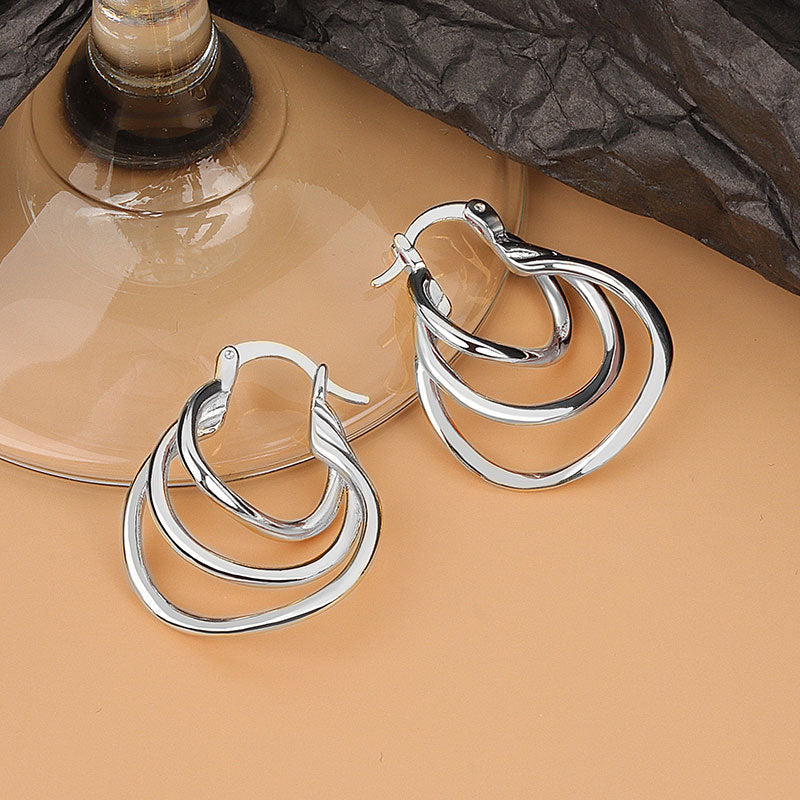 Niche Design Simple And Light Luxury French Earrings