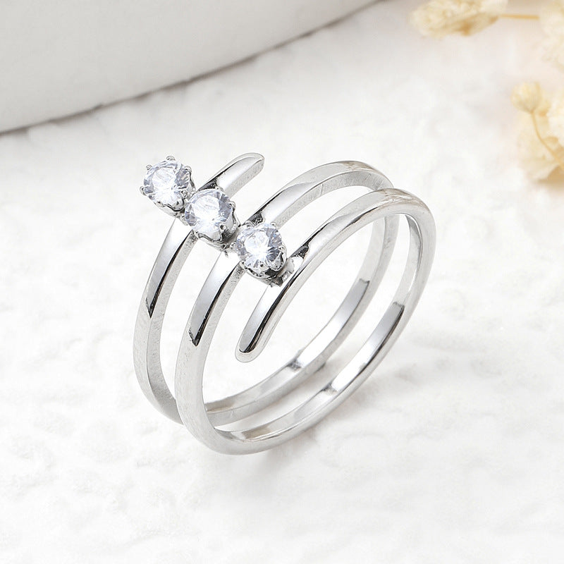 Steel Ornament Korean Style Personalized Three Rings