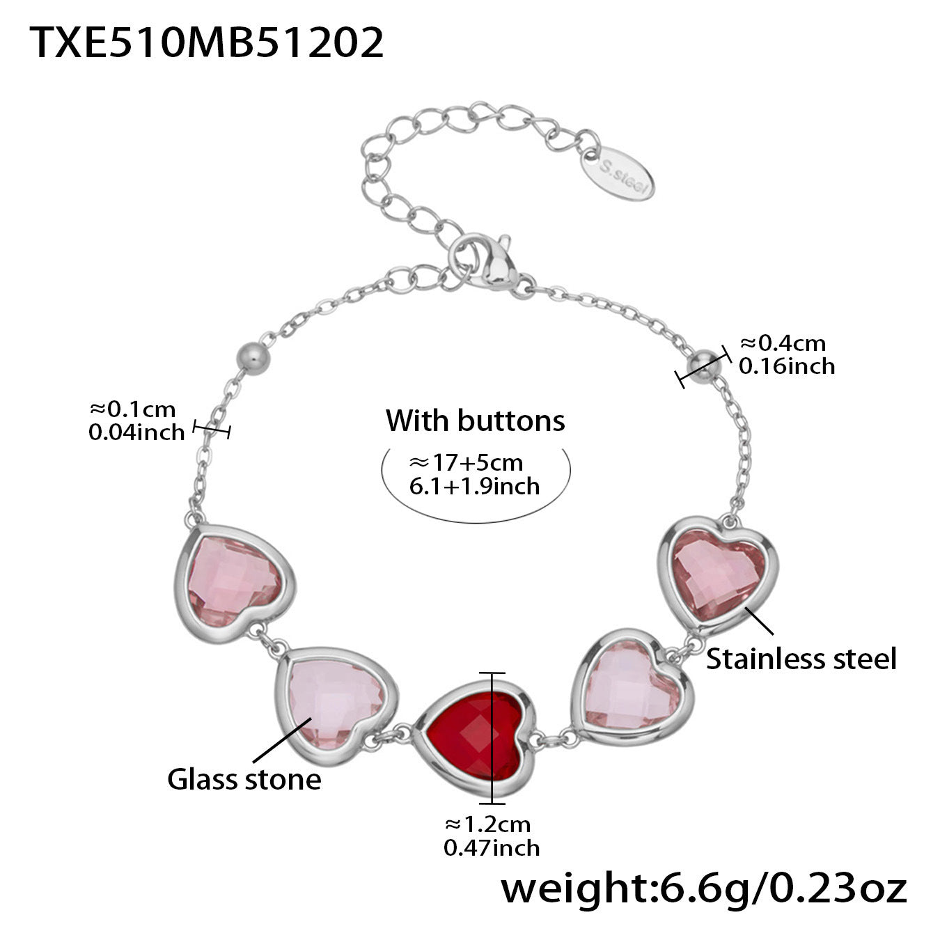 Cut Candy Color Heart-shaped Glass Stone Fashion Exquisite Stainless Rings