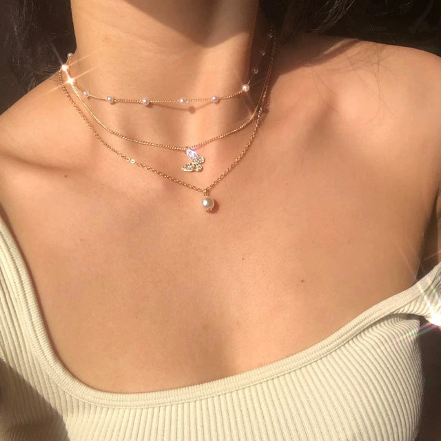 Women's Pearl Chain Light Luxury Temperament High Necklaces