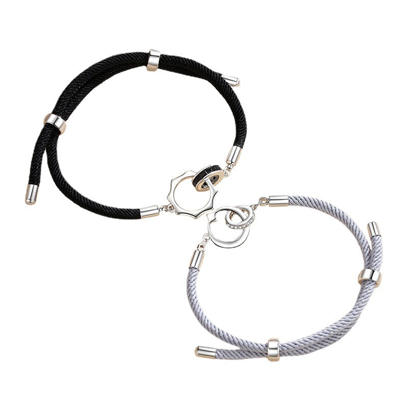 Bracelets double couple et un pour femmes et hommes et argent Sun Moon