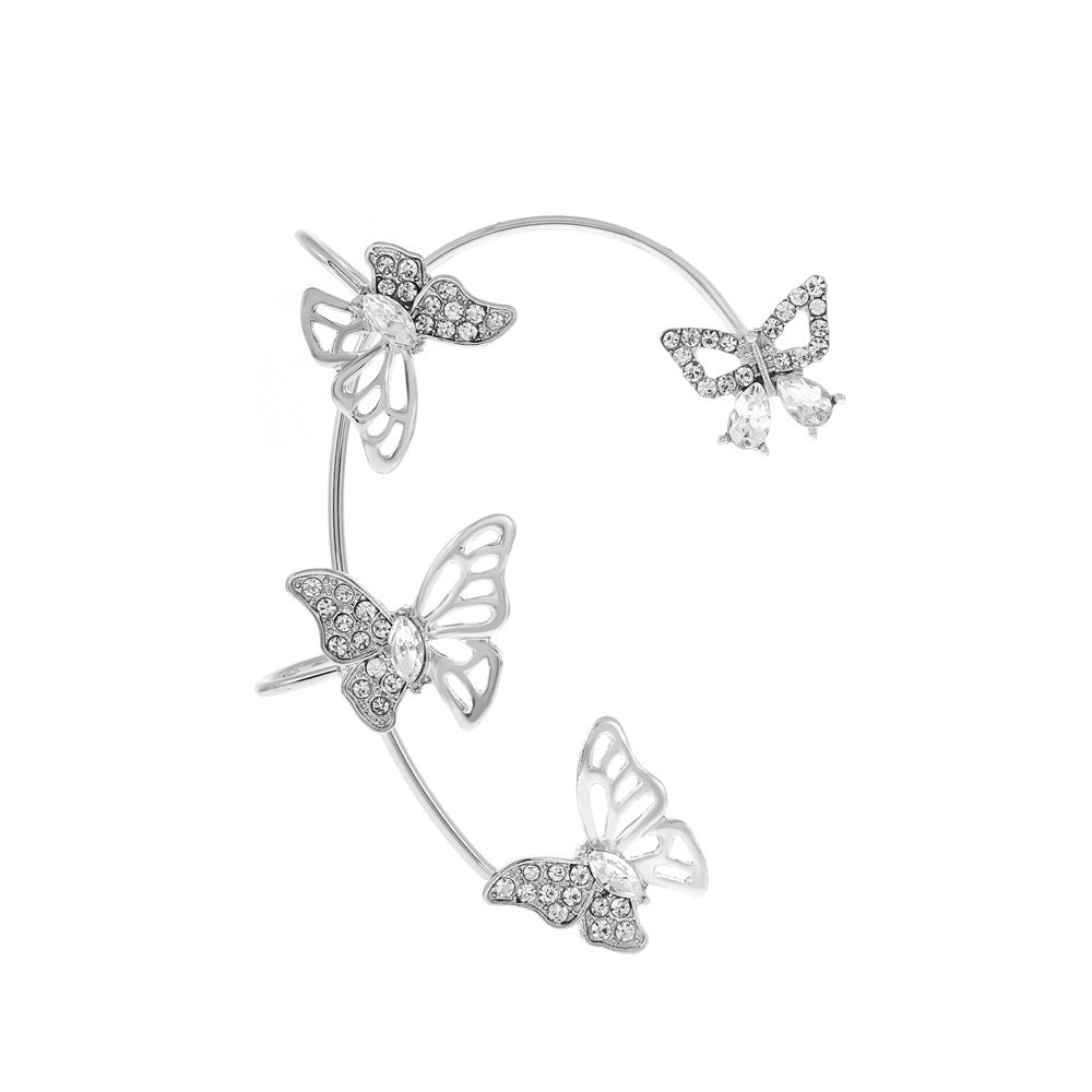 Cold Style Alloy Irregular Butterfly Ear Female Niche Personality Stud Earrings