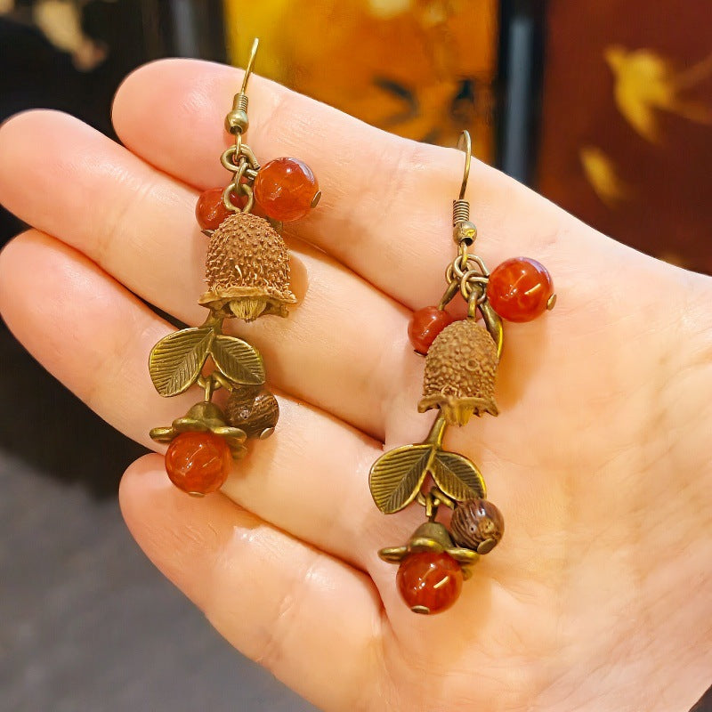 Handmade Plant Fruit Mori Style Chinese Hawthorn Artistic Rings
