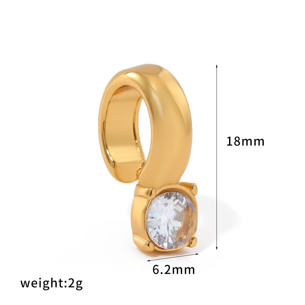 Diamond Shaped Stainless Steel Elegant Earless Titanium Clips Ear Clip