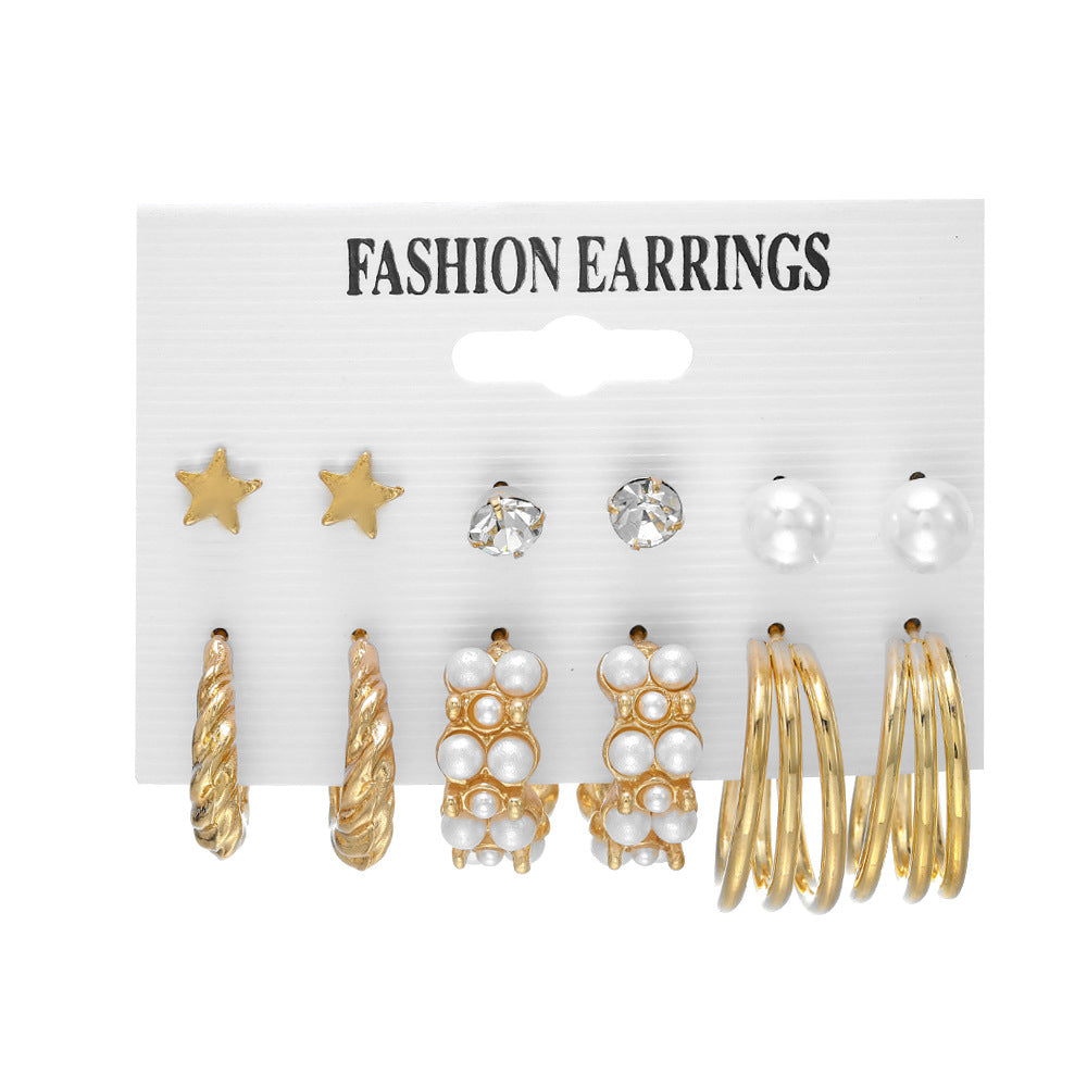 Alloy Ear Square Geometric Set Vintage Earrings