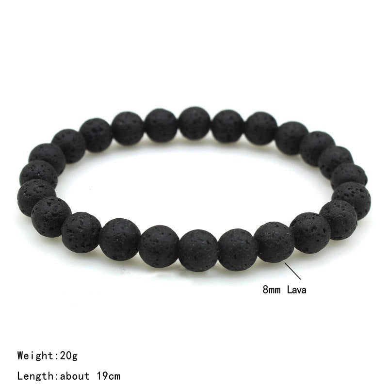 Women's & Men's Frosted Natural Stone Volcanic Rock Tigereye And Bracelets