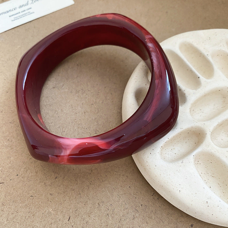 Women's Irregular Resin Minority Simple Retro Temperament Personality Fashion Design Unique Bracelets
