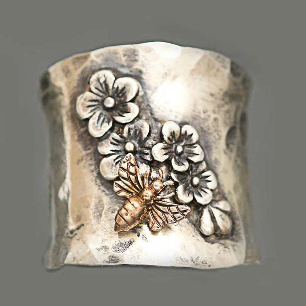 Simple Personality Bee Flower Butterfly Engagement Ring
