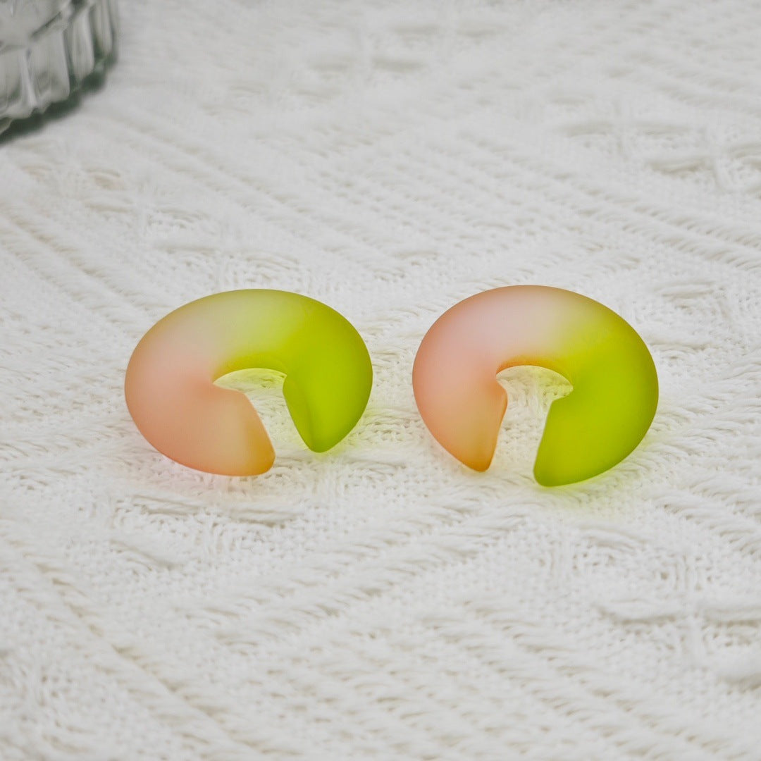 Acrylic Candy Color Matte Simple Design Ear Clip