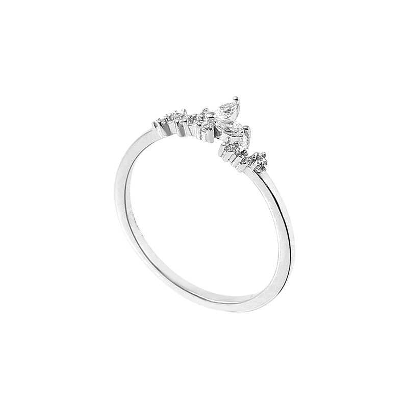 Women's Bud Butterfly Light Luxury Fashion Korean Style Design Fine Circle Ring