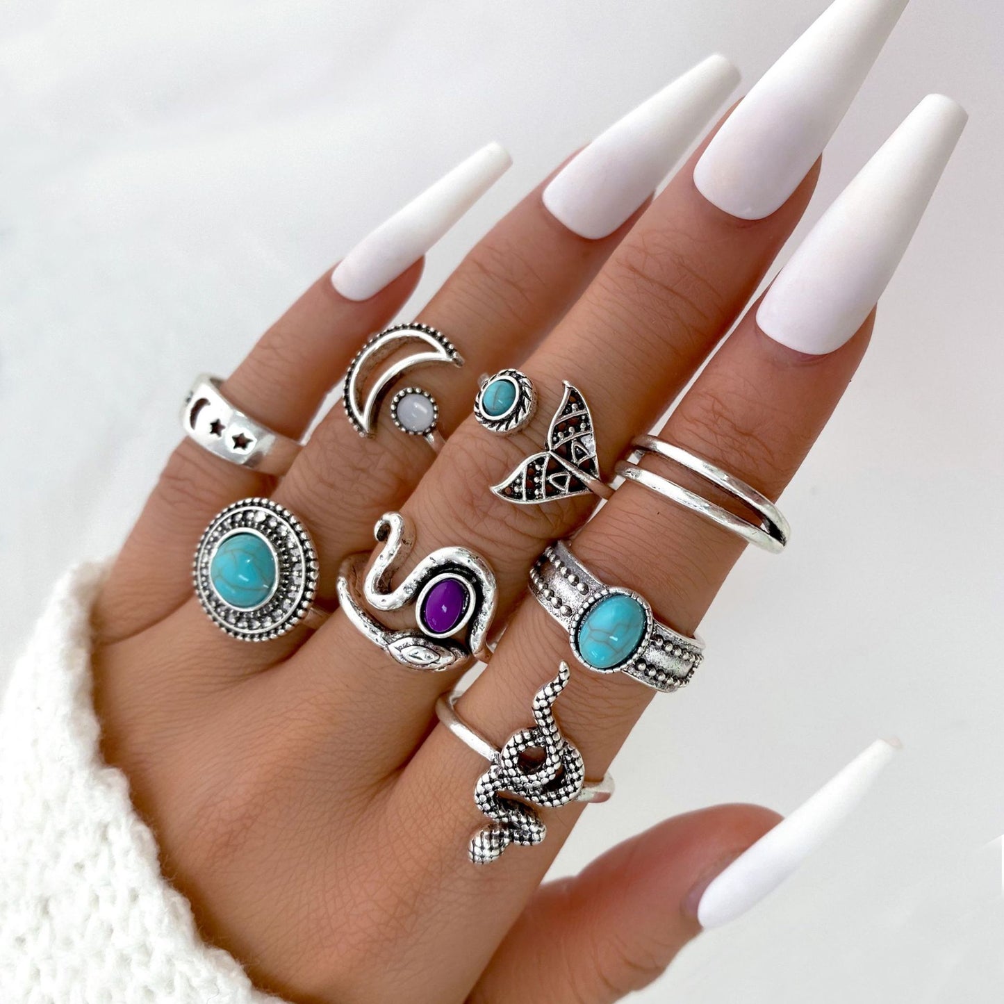 Exaggerated Personalized Skull Starfish Knuckle Owl Rings