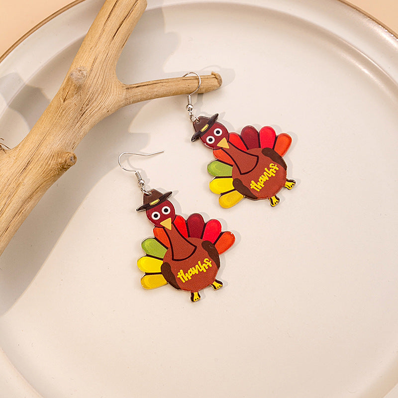 Women's Cartoon Turkey Collection Acrylic And Creative Earrings