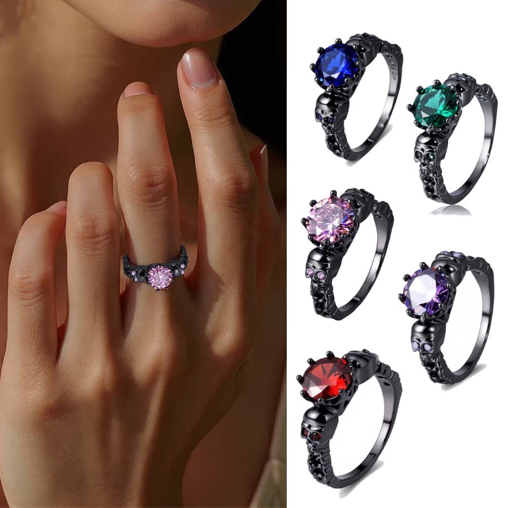 Female Retro Purple Zircon Fashion Creative Ghost Ring