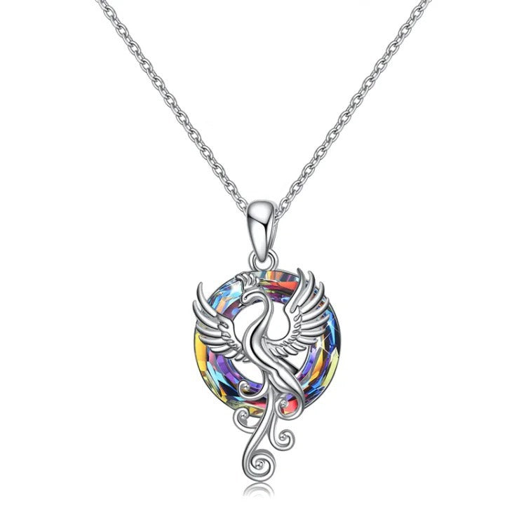 Brocart Firebird Phoenix Pendentif Colliers En Cristal Coloré