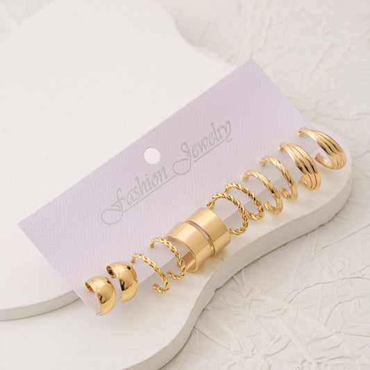 Metal High-grade Ear Square Geometric Vintage Earrings