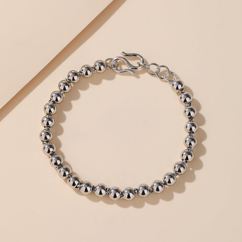 Bracelets de perles en argent Sterling brillant pour femmes et hommes, bijoux de Couple simples