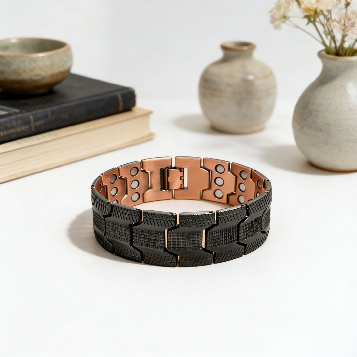 Men's Fashion Retro Environmental Protection Bronze Three Rows Bracelet