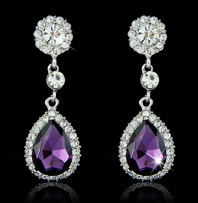 Women's Fashion Shiny Water Drop Crystal For Earrings