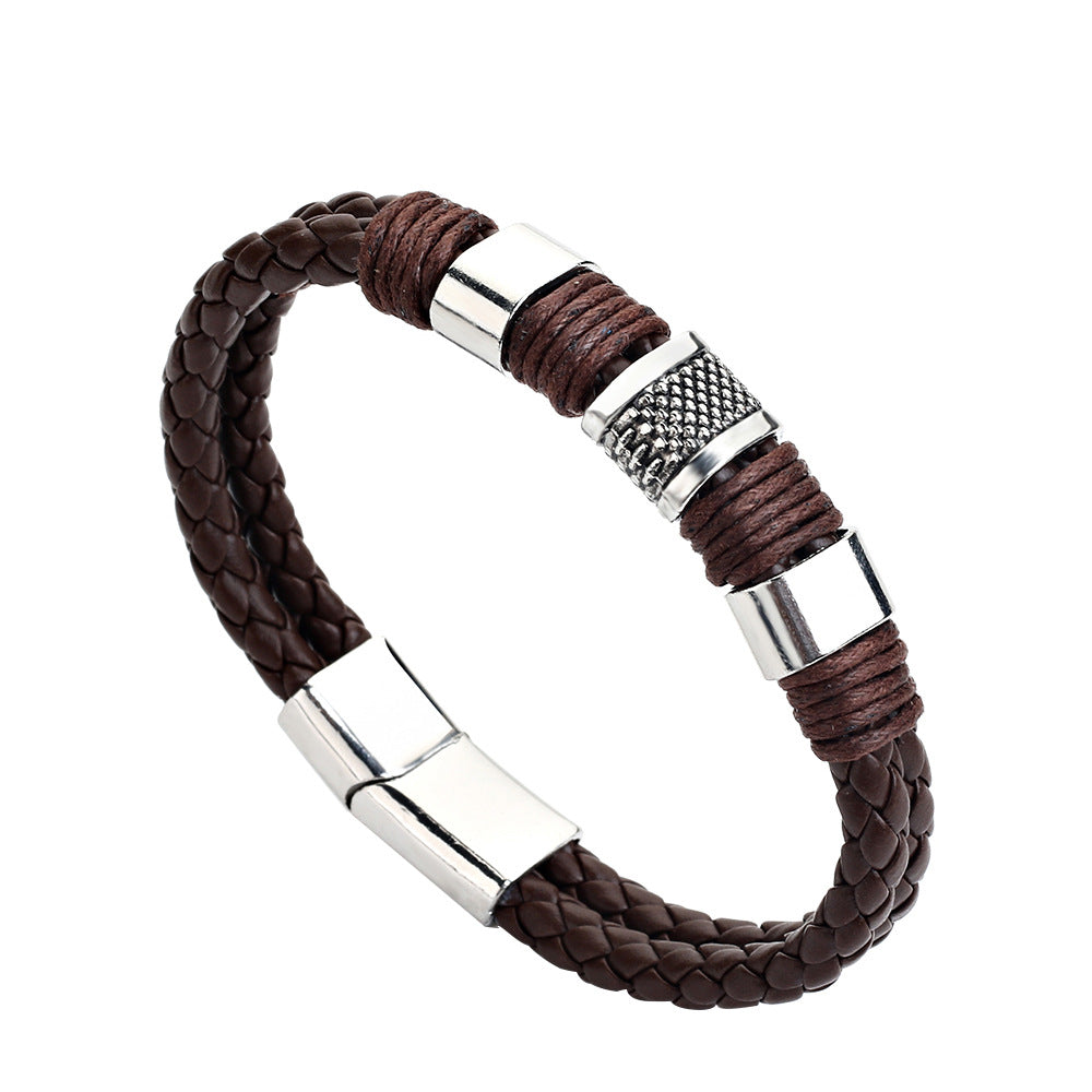 Men's Cowhide Magnetic Buckle Korean Fashion Domineering Bracelets