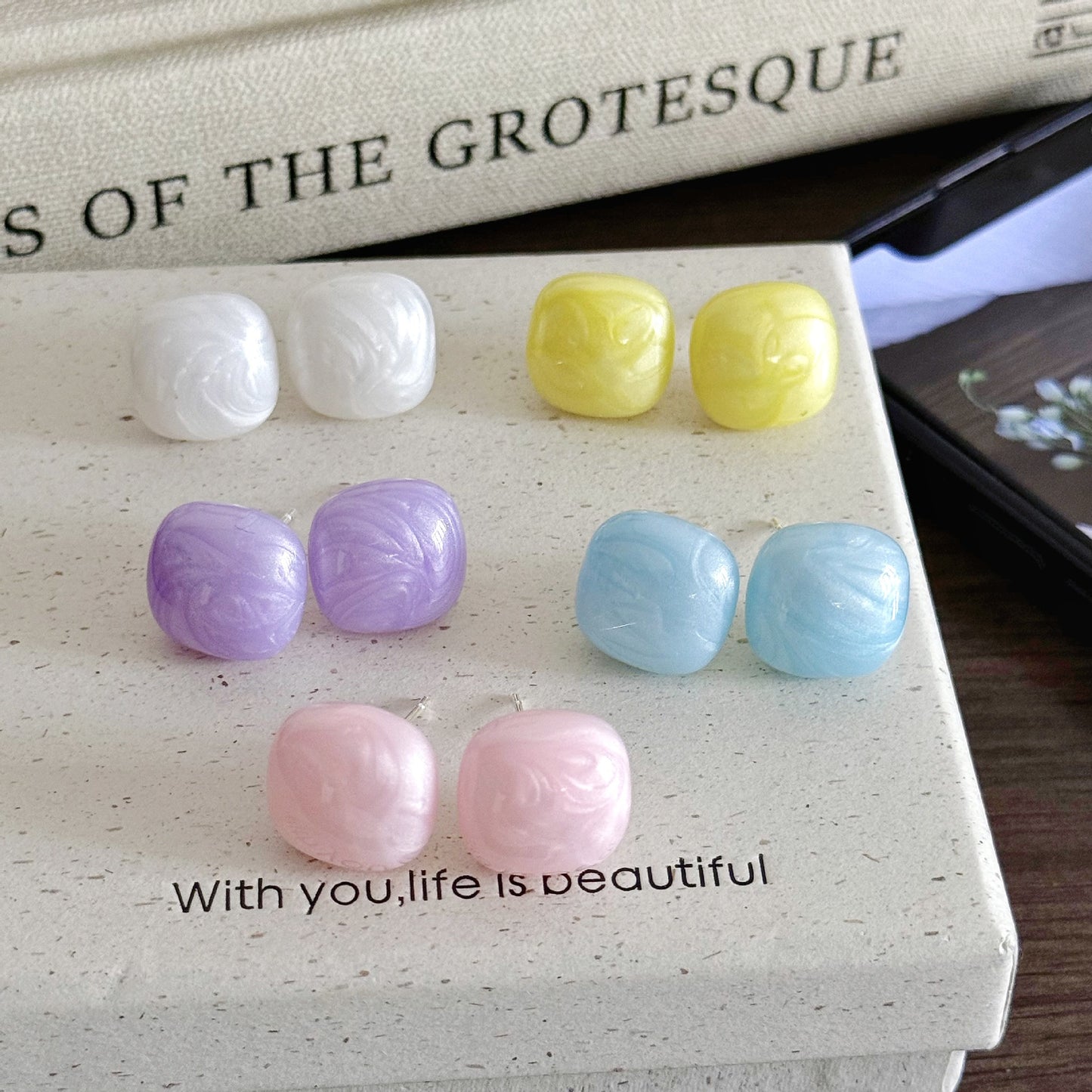 Square Female Fresh Affordable Luxury Fashion Rings
