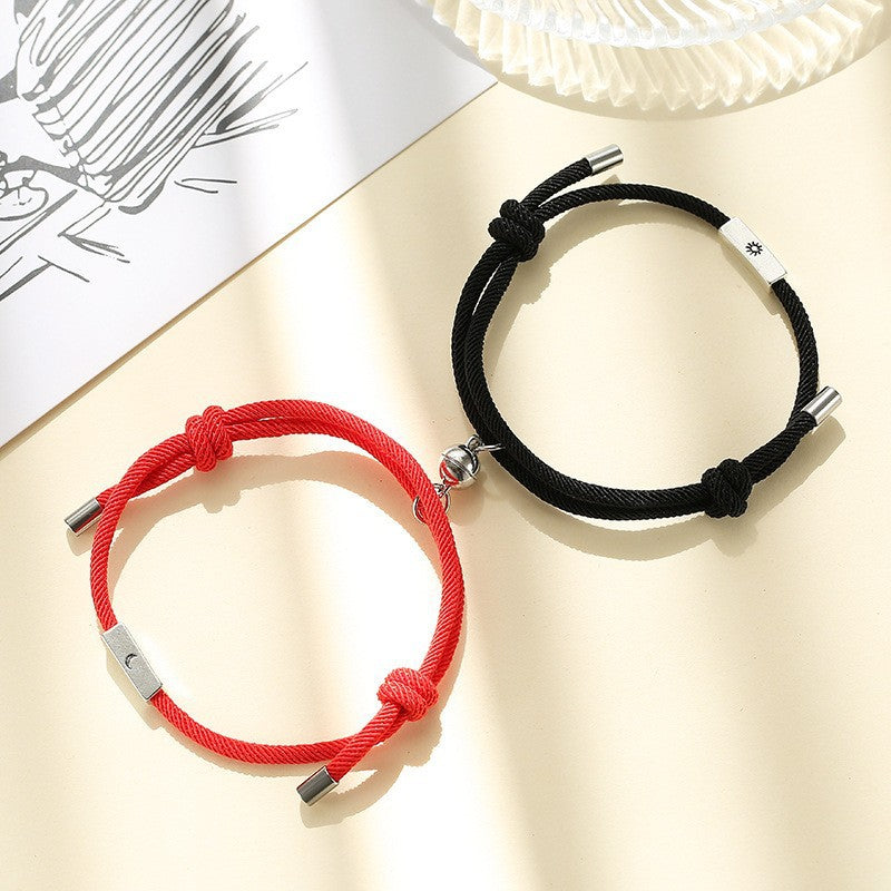 Couple Pair Of Magnet Suction Simple Retro Bracelets