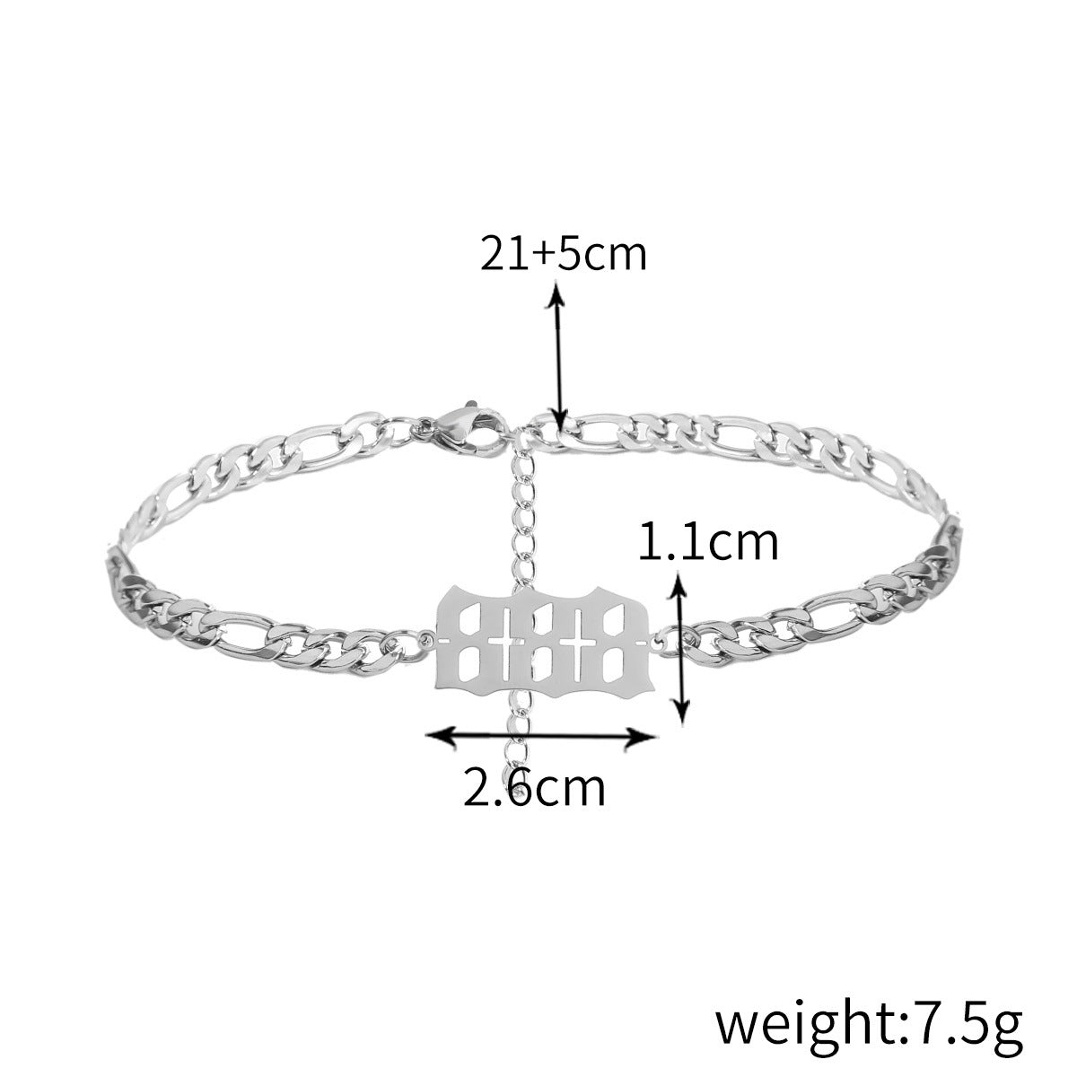 Damen-Fußkettchen mit digitalem Titan-Stahl-Anhänger und Edelstahl-Armbändern