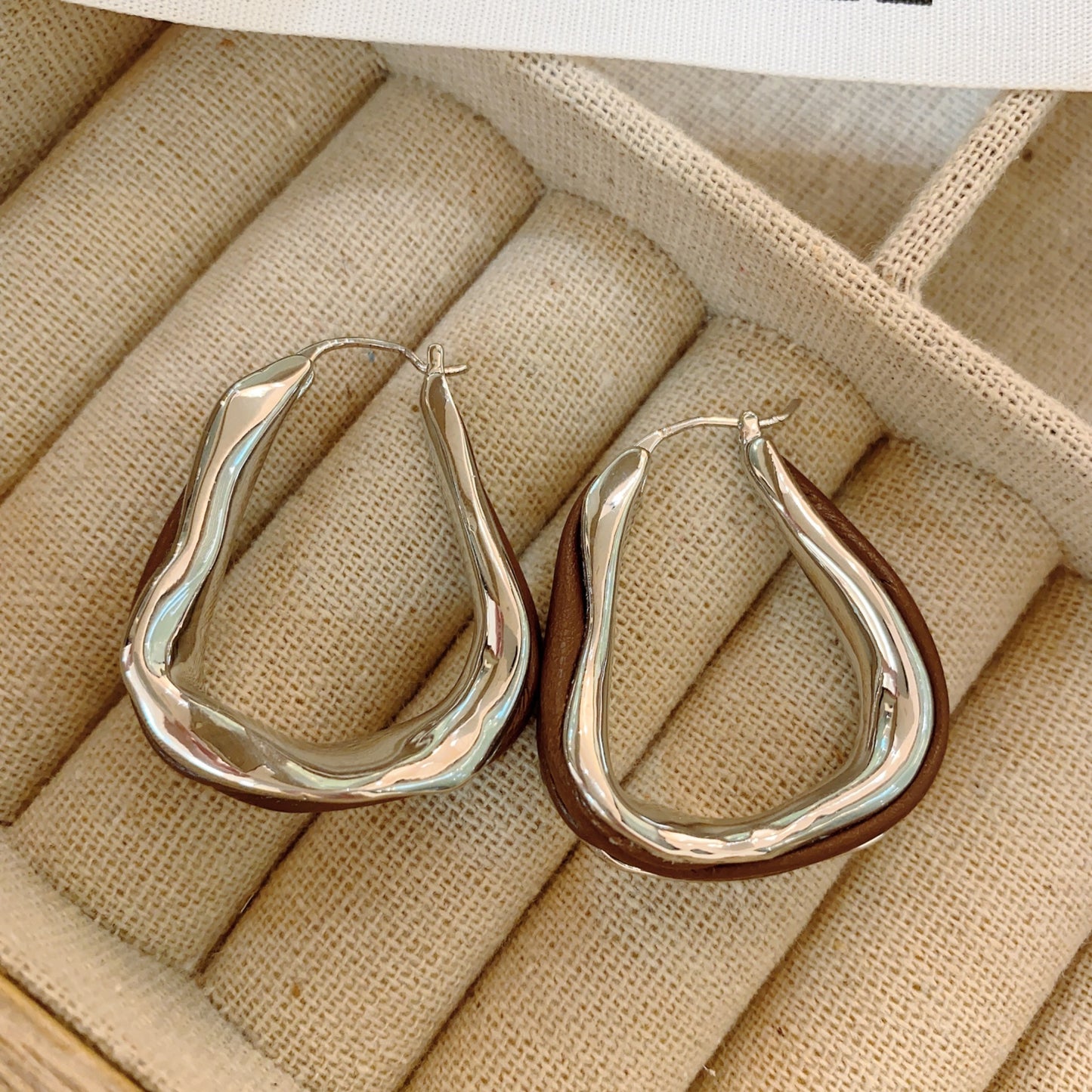 Small Simple Elegant Geometric Irregular Oval Large Size Earrings