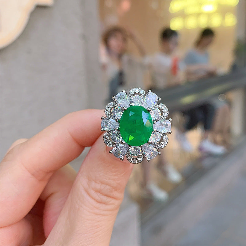 Emerald Banquet Jeweled Simulation Paraiba Lady Jewelry Set