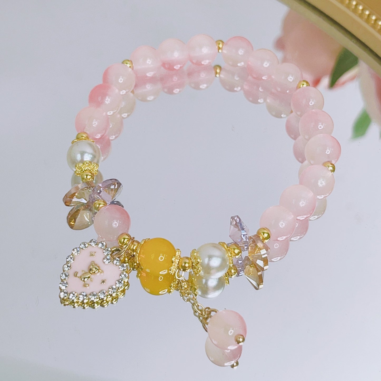 Bracelets de papeterie de décrochage perlés simples et mignons pour femmes