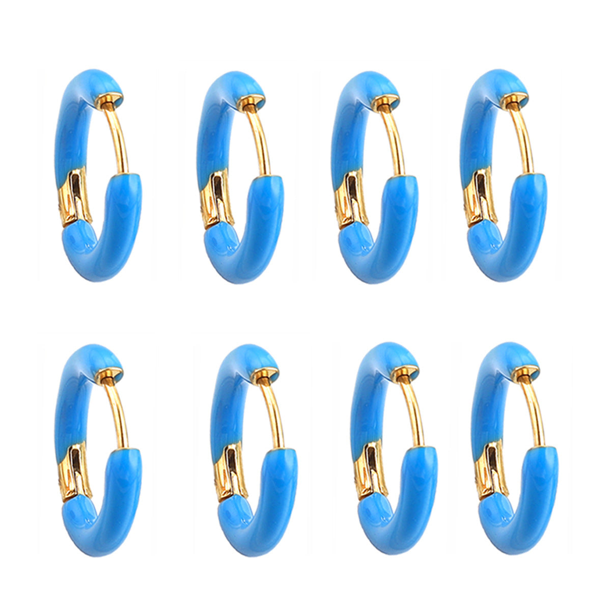 Enamel Color Handmade Oil Dripping Stainless Steel Clip Titanium Classic Ear Buckle