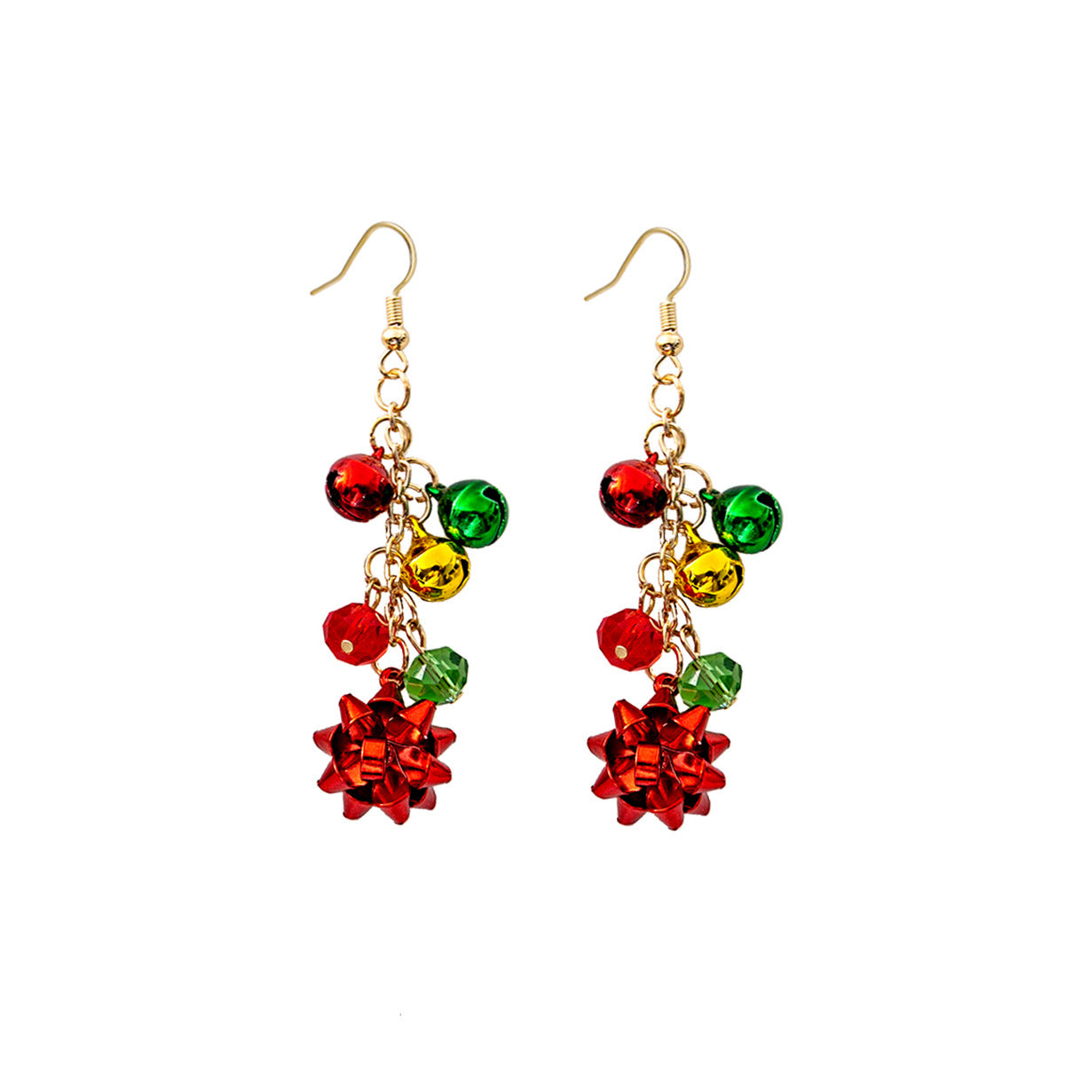 Red And Green Color Flower Creative Simple Earrings