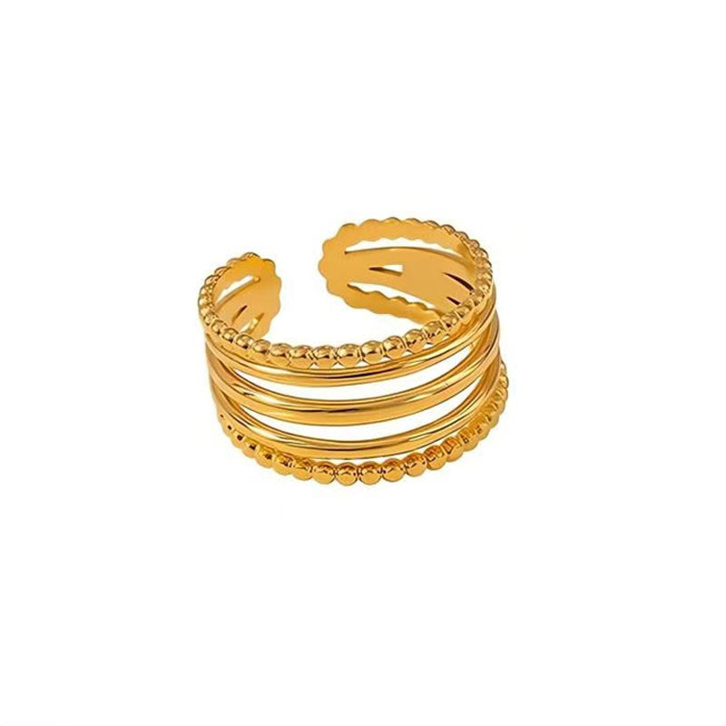 Fashionable Elegant Stainless Steel Leaf Female Style Hip Ring