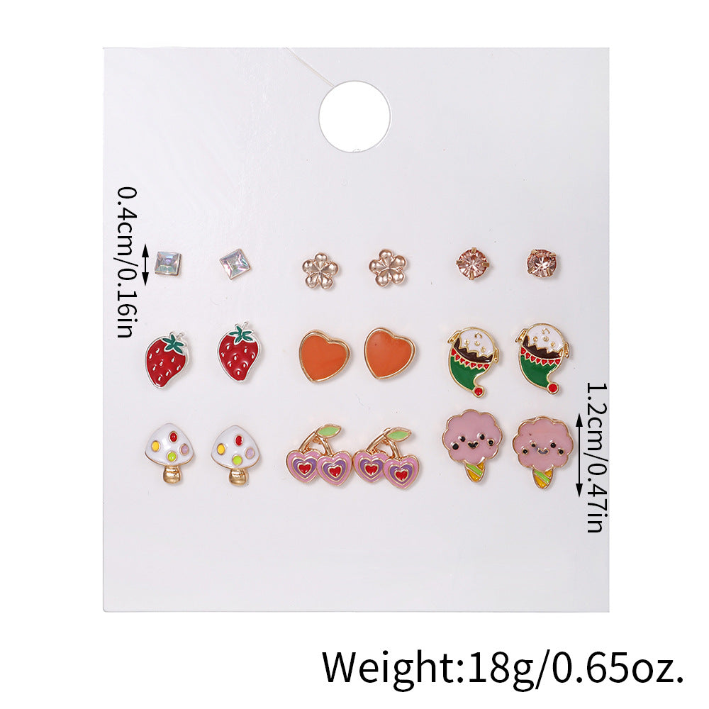 Women's & Children's & Love Strawberry Cherry Ice Cream Earrings