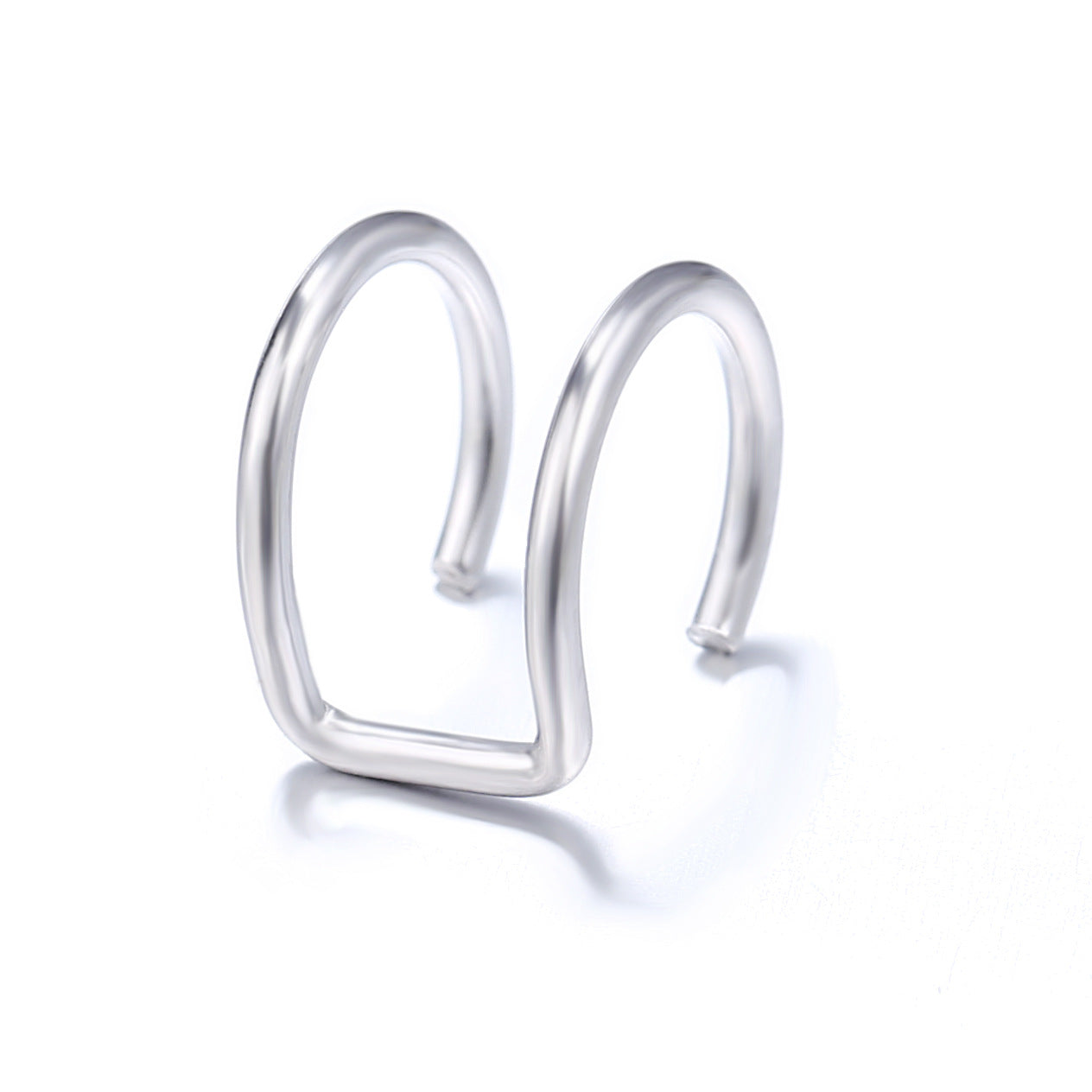 Simple Lines Spot Drill Double Personality Ear Clip