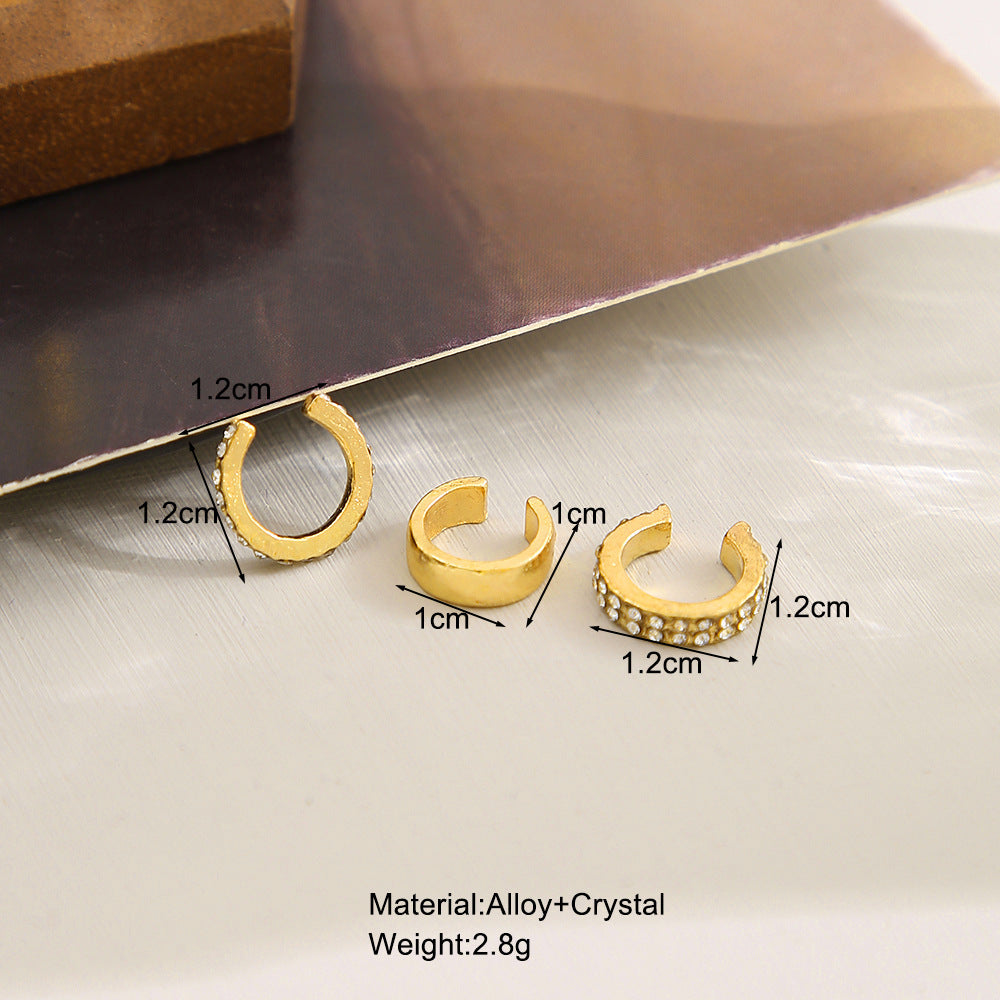 Cold Style Three-piece Female Personality Simple Ear Clip
