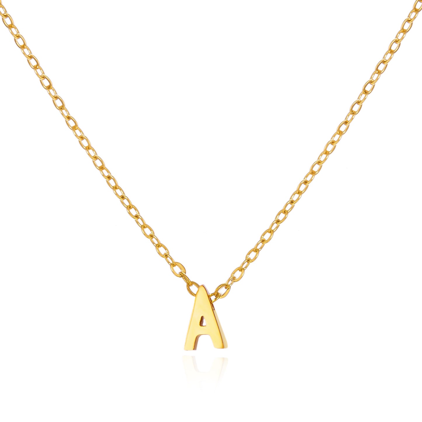 Letter Personalized Simple Stainless Steel Clavicle Pendants