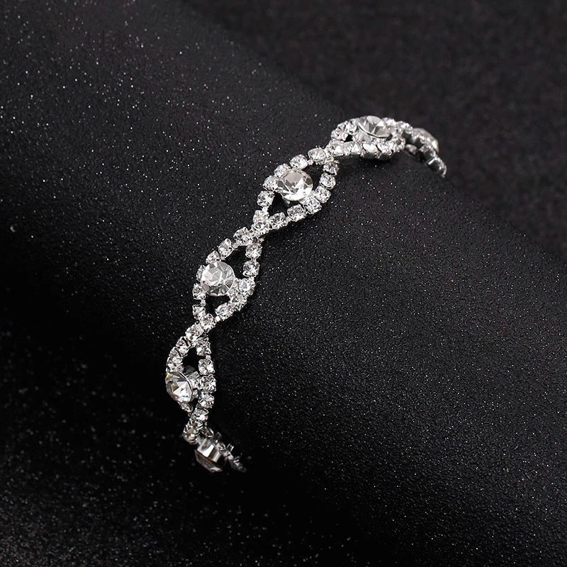 Korean Fashion Rhinestone Simple Square Ornament Bracelets