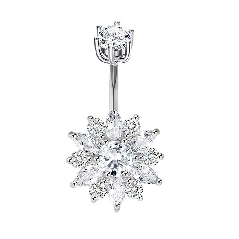 Zircon Navel Human Body Piercing Piece Rings