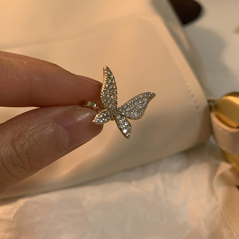 Female No Pierced Feeling Cold Wind Cool Flash Diamond Summer Earrings