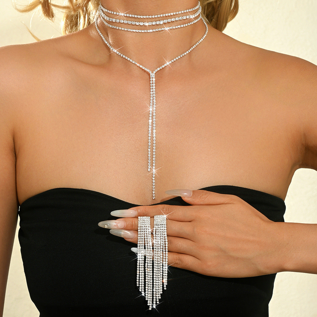 Long Fringe Wedding Banquet Minimalist Design Jewelry Set