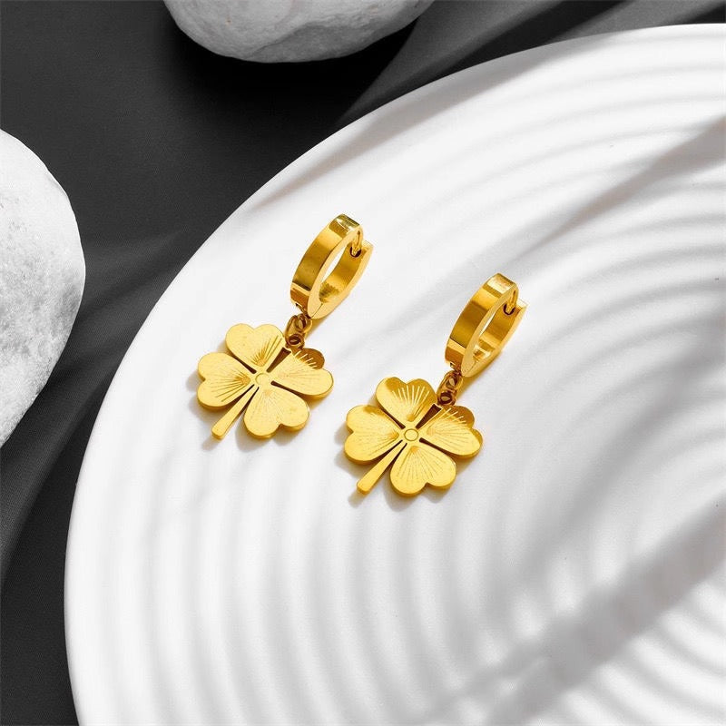 Heart Petal Eardrops Clip Boutique Korean Style Personalized Rings