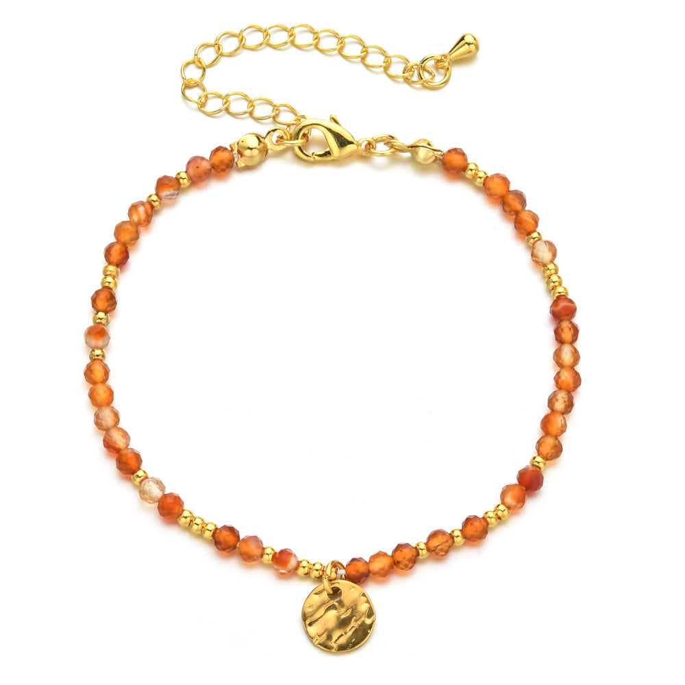 Natural Stone Beaded Ethnic Style Stainless Steel Bracelet