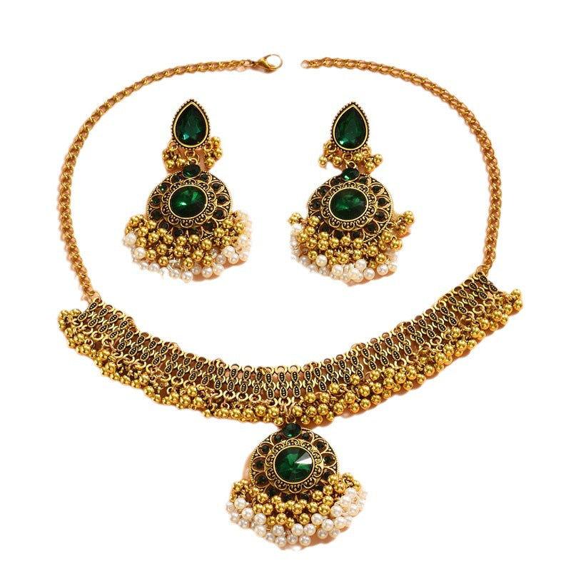 Indian Ethnic Style Vintage Gemstone Beads 2 Necklaces