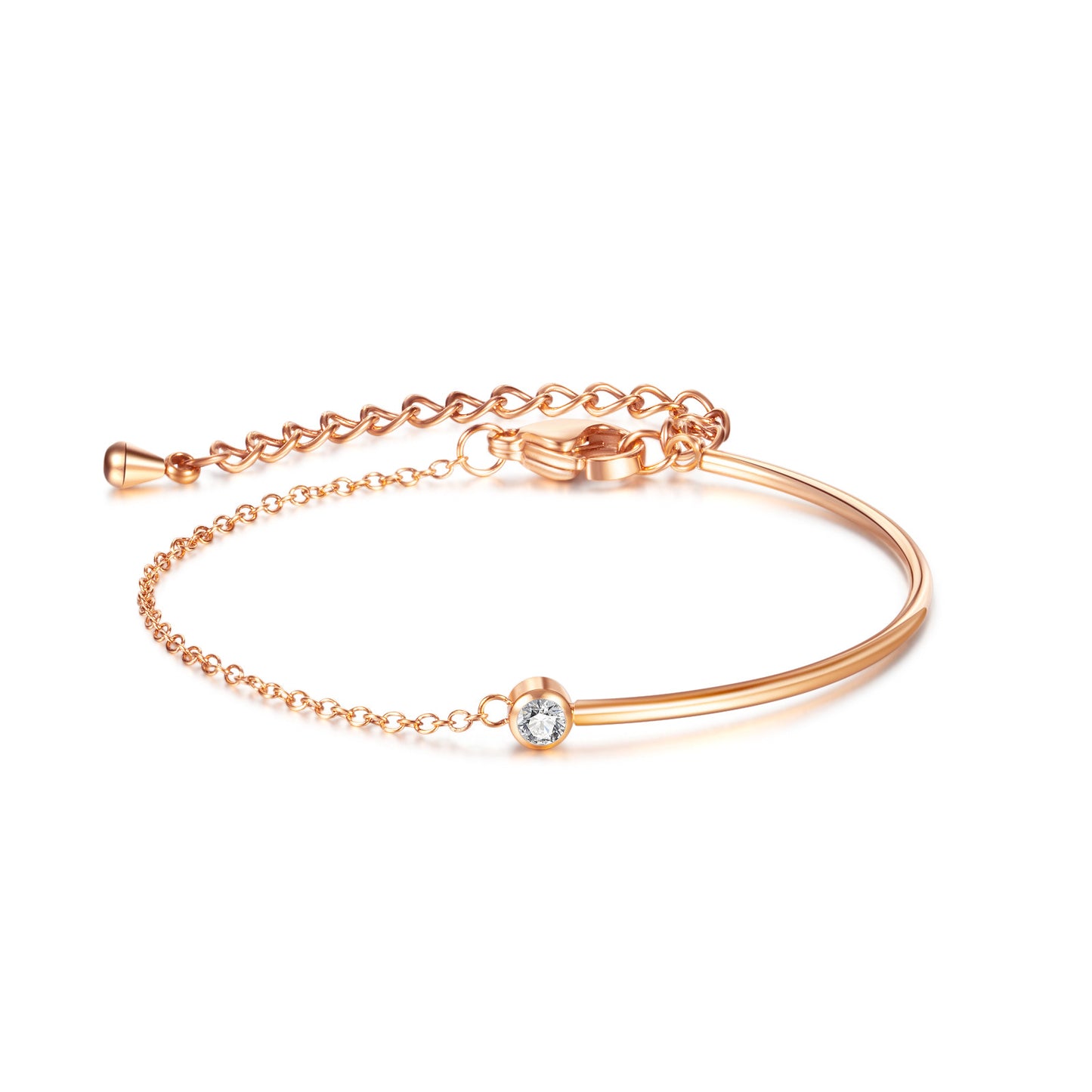 Damen-Armbänder „Ornament Minority“, schlicht, Titanstahl, rosévergoldet