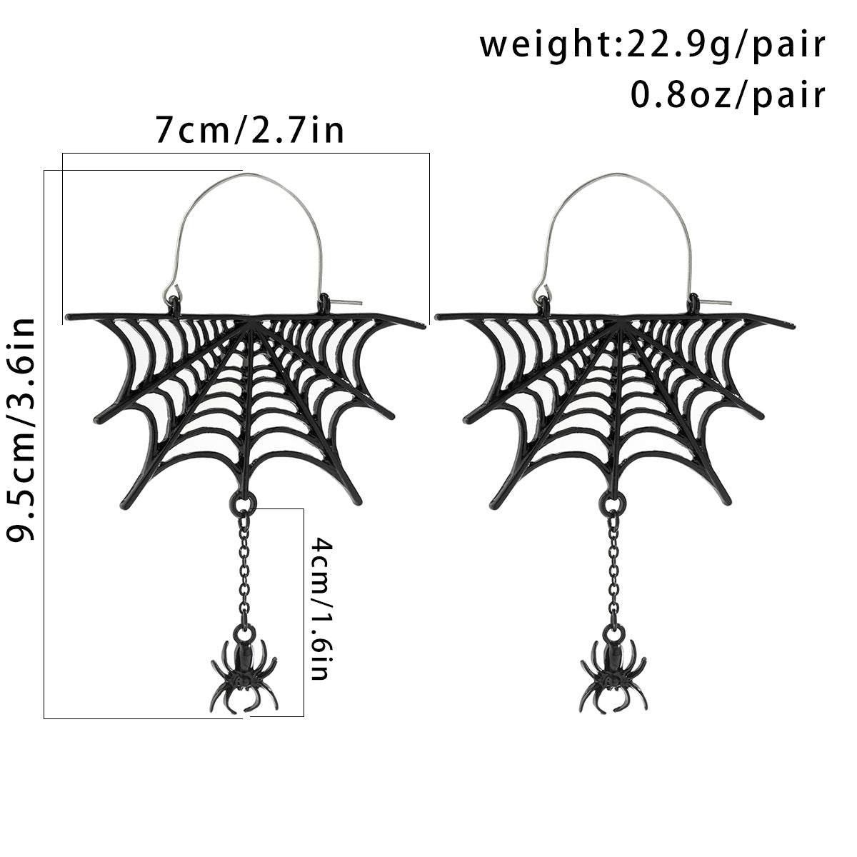 Style Spider Web Hollow Tassel Halloween Earrings