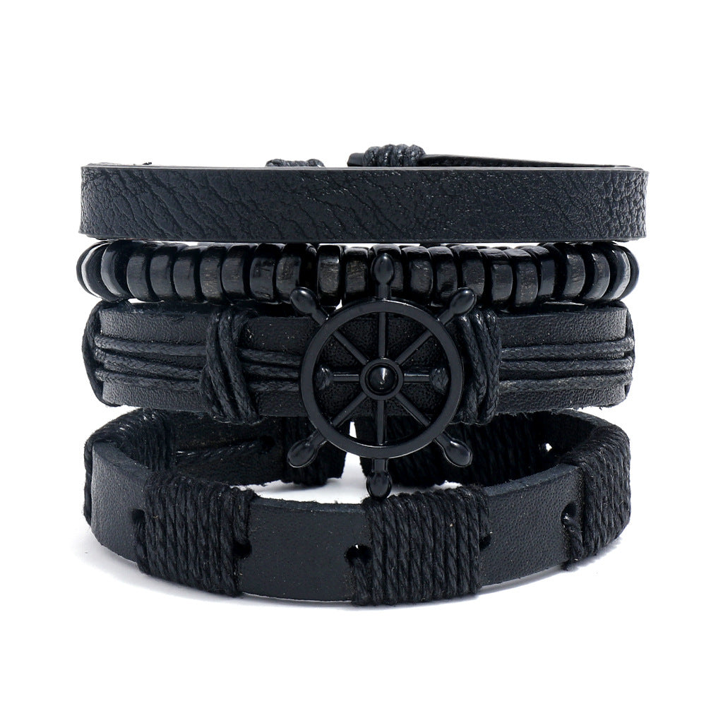 Women's & Men's & Simple Retro Set Braided Leather And Bracelets