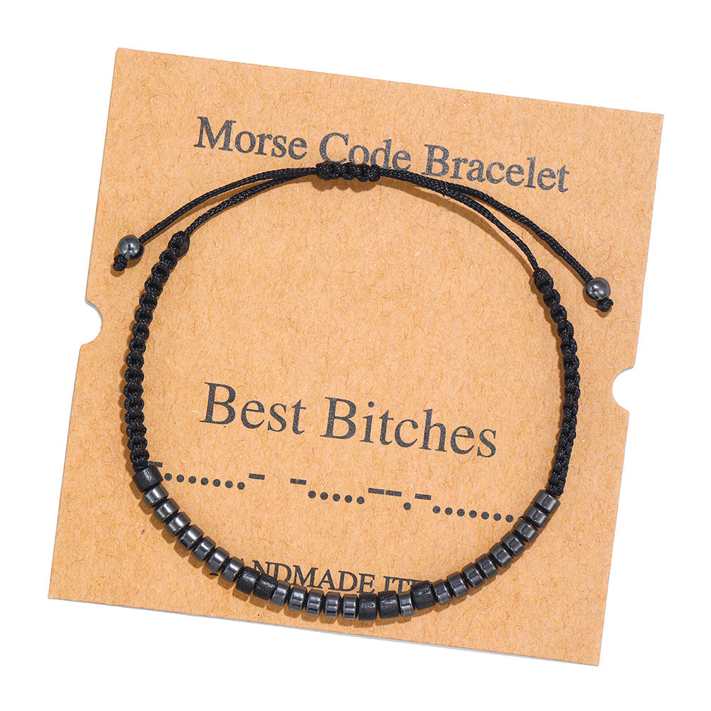 Creative Black Iron Stone Beaded Hand-woven Bracelets