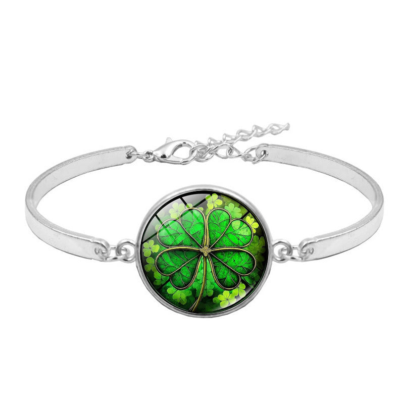 Lucky Four-leaf Clover Time Stone Female Gift Bracelets