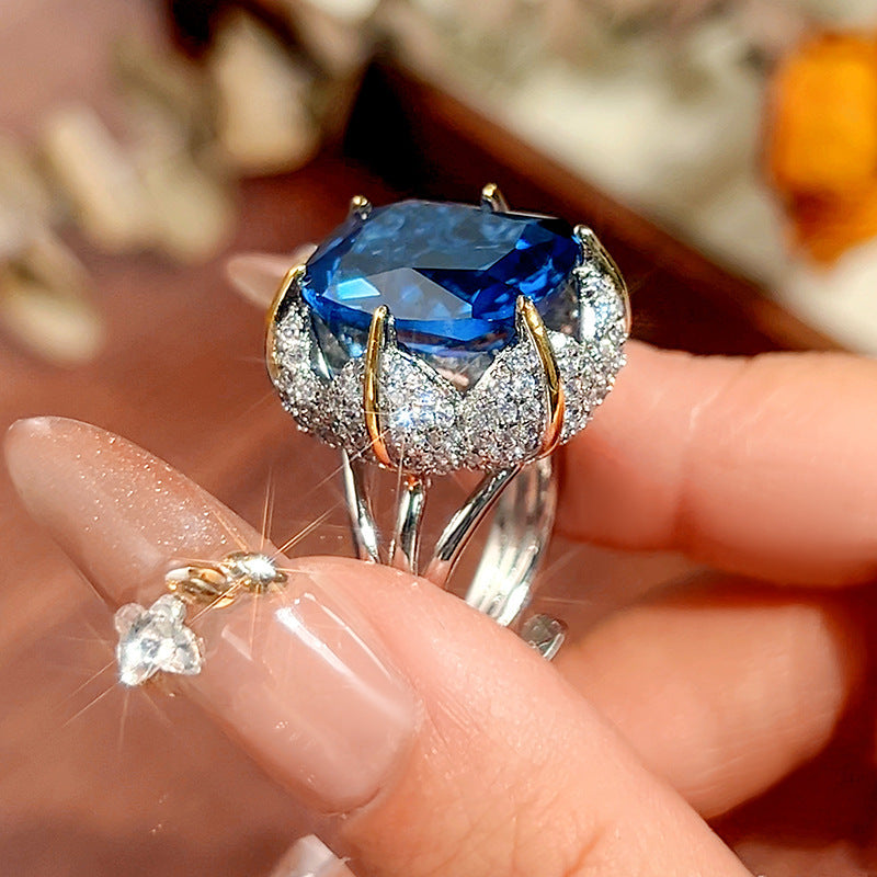 Women's Of Blue Cube Sugar High Sense Jewelry Set